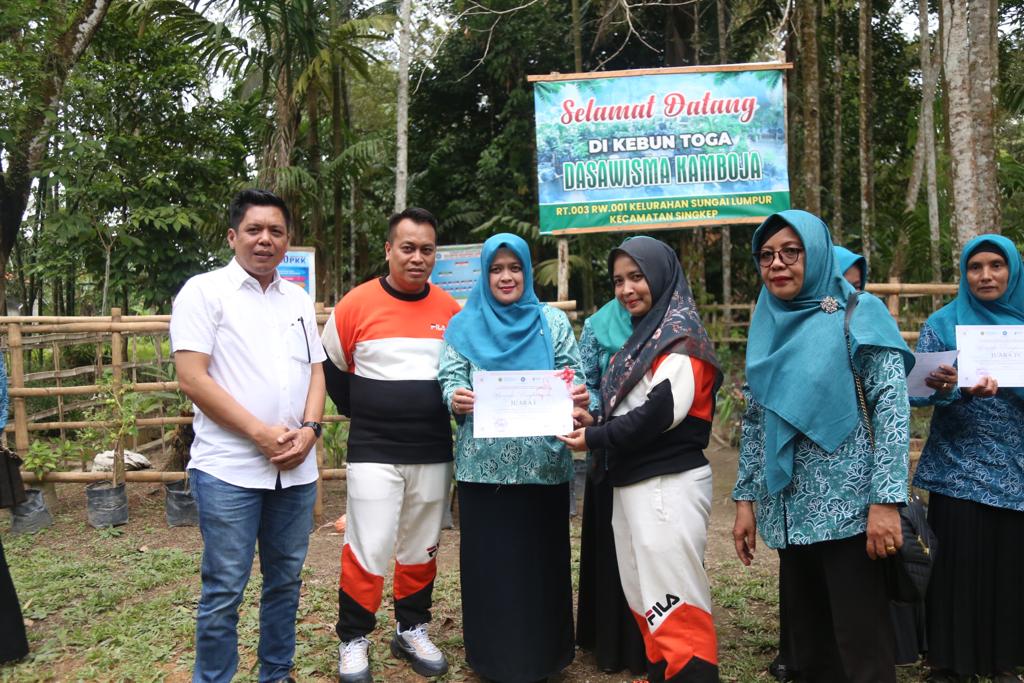 Ketua Pkk Desa Tanjung Harapan Terima Piagam Penghargaan Dasawisma Phbs