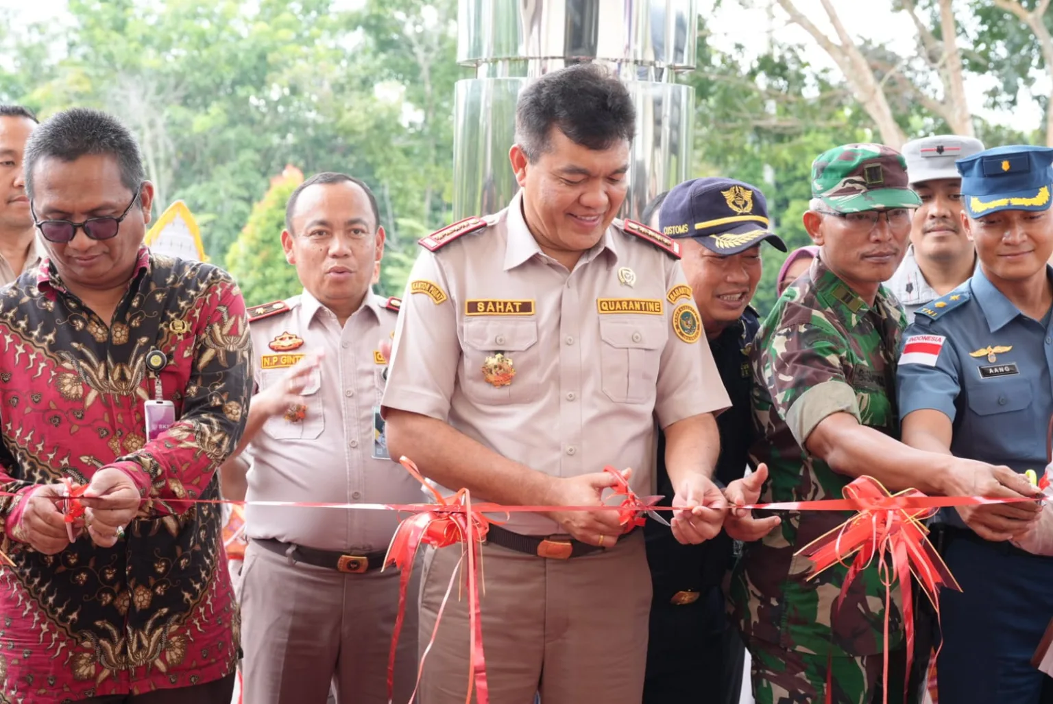 Kepala Badan Karantina Indonesia, Sahat M Panggabean meresmikan Kantor Karantina Satuan Pelayanan Pelabuhan Tanjungbalai Karimun pada, Rabu (2/10/2024) | Foto: Ami