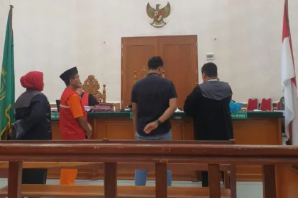 Terdakwa Nurdan alias Jordan menjalani sidang lanjutan dengan agenda pemeriksaan saksi di Pengadilan Negeri Tanjungbalai Karimun pada, Selasa (6/5/2025) | Foto: Ami